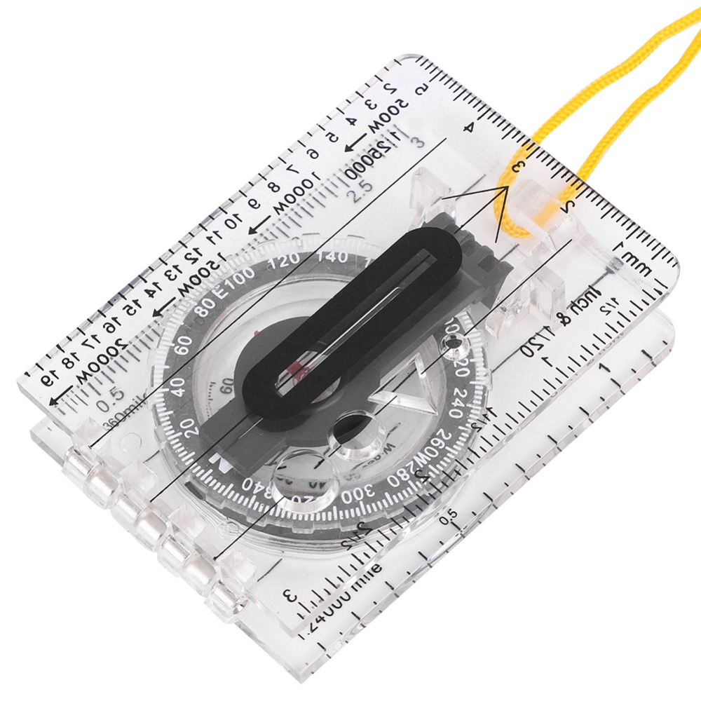 Map Compass Orienteering - Durable Lightweight Orienteering Compass Transparent Ruler